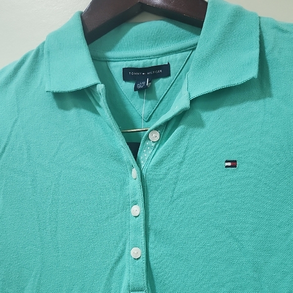 NWT Tommy Hilfiger Blue Dress Girls Sleeve Fitted Polo Shirt - Picture 4 of 8